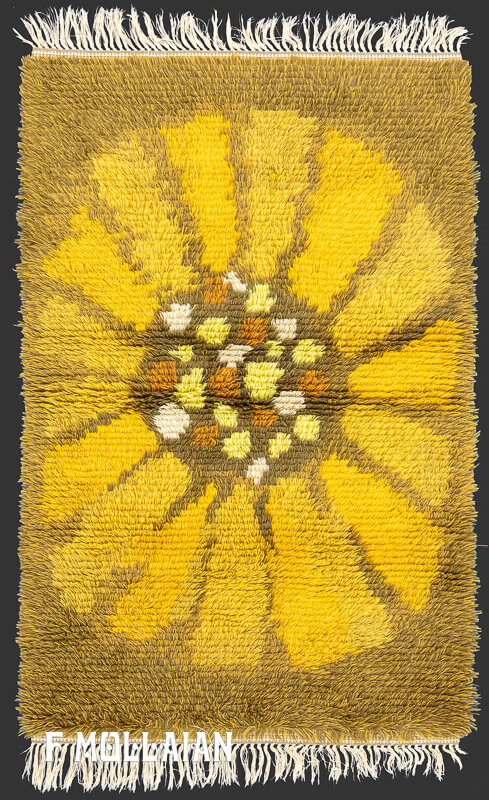 Vintage Swedish Rya Rug n°:15309235